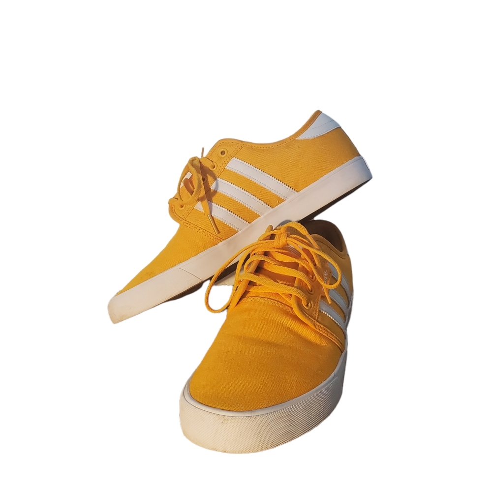 Adidas 3 Stripe Canvas ⭐️Bright Yellow⭐️Mens Sz 11.5